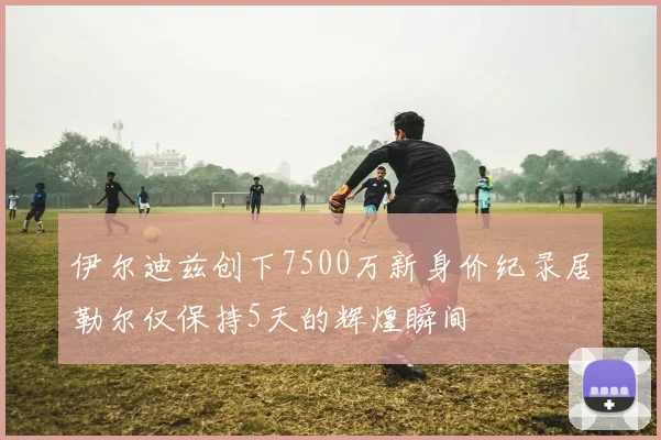 伊尔迪兹创下7500万新身价纪录居勒尔仅保持5天的辉煌瞬间